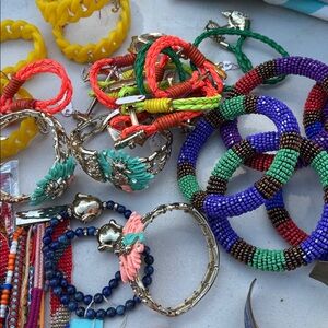 Seahorse Charm Bracelet in Turquoise and Coral